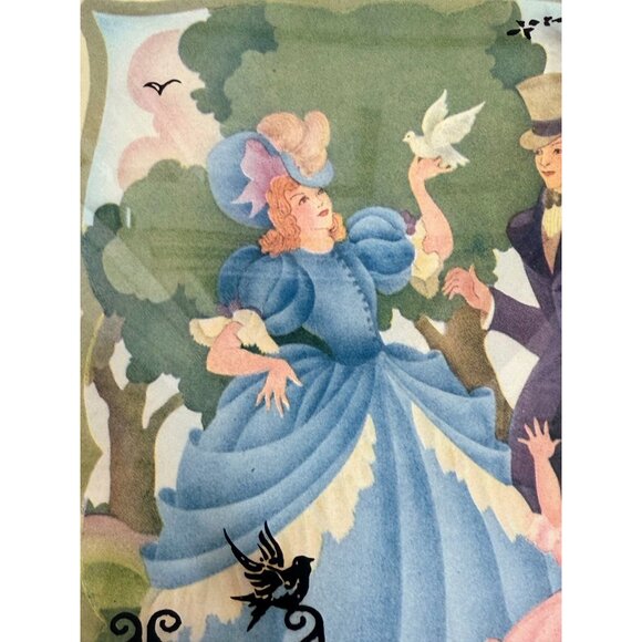 Vintage 40's Silhouette Reverse Paintings Convex Glass Victorian Woman Man Child - Picture 8 of 11